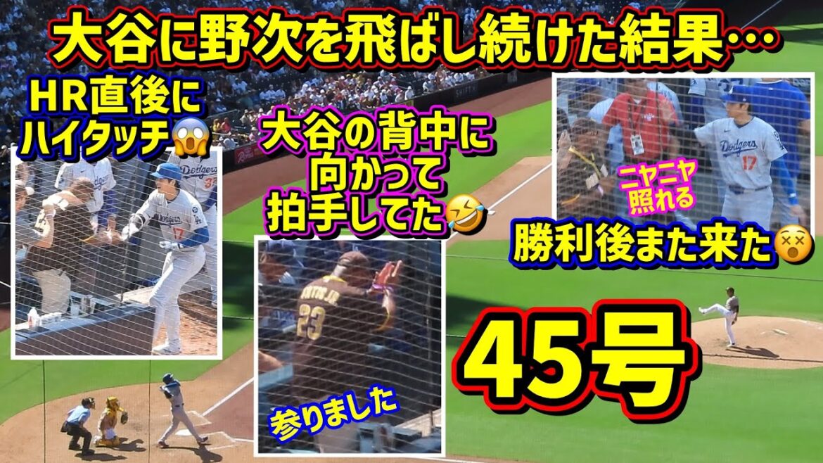 Numéro 45‼ ️La fin des fans des Padres qui continuent de se mettre au sol avec la réponse divine d'Otani était la meilleure 😆[séquences locales]8/24 contre Padres Shohei Ohtani Homerun