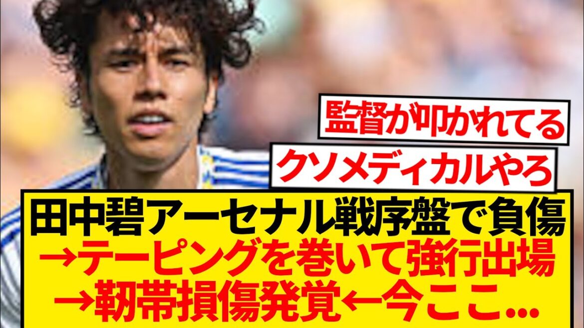 [Tragédie]Tanaka Aoi a été durement touché contre l'arsenal → Les dommages du ligament sont découverts → Résultats ...