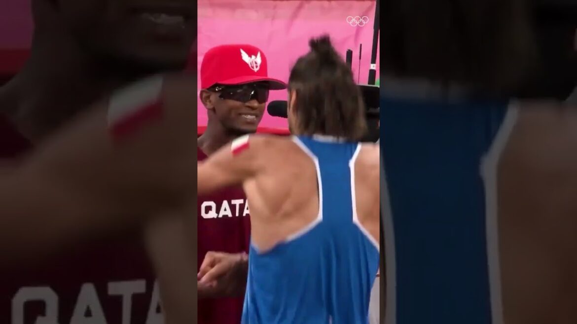 M. Barshim 🇶🇦 et G. Tamberi 🇮🇹⁠ ont mis fin à un saut en acceptant de partager la médaille d'or saut en hauteur! 😍