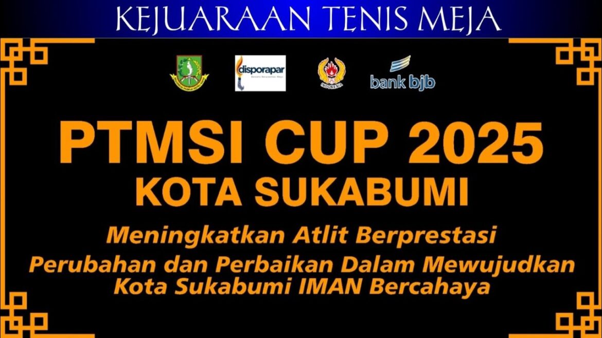 Championnat de tennis de table en direct PTMSI Sukabumi City 2025
