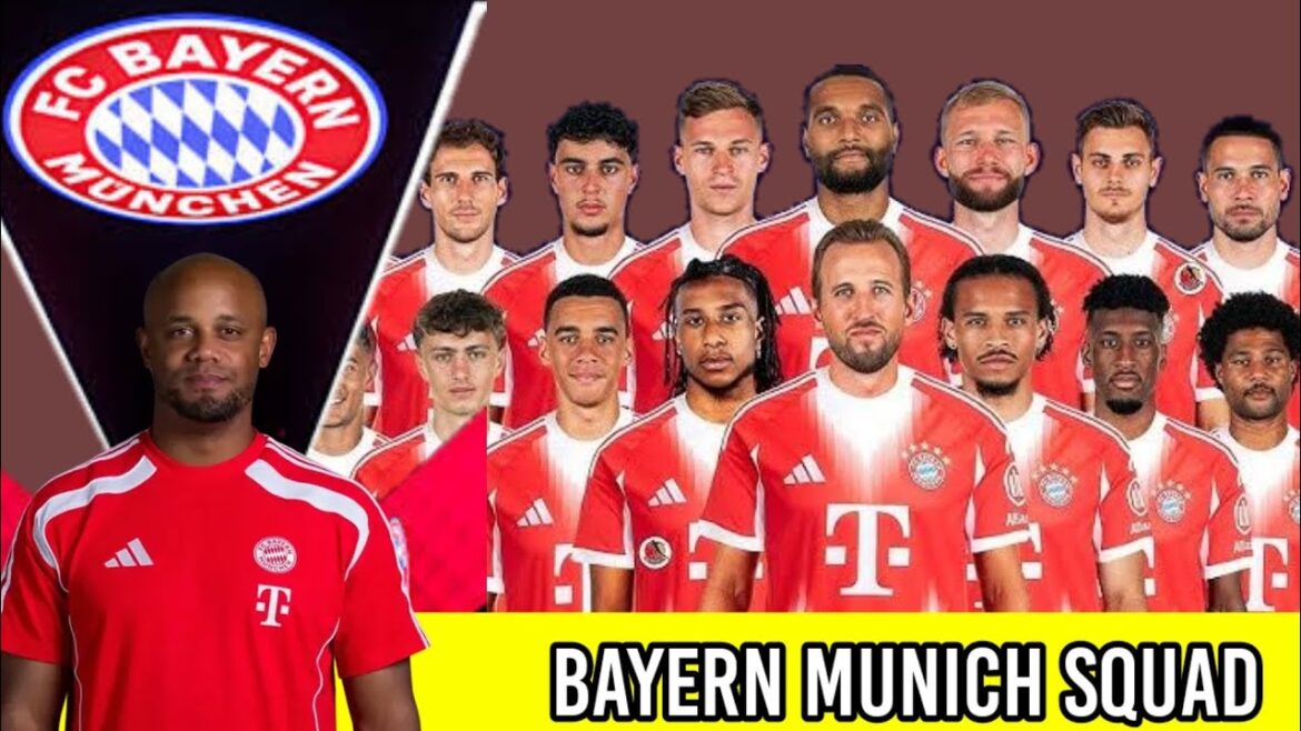 Squad Bayern Munich 20252026 ¦ Bayern Munich Men First Team sous Vincent Kompany