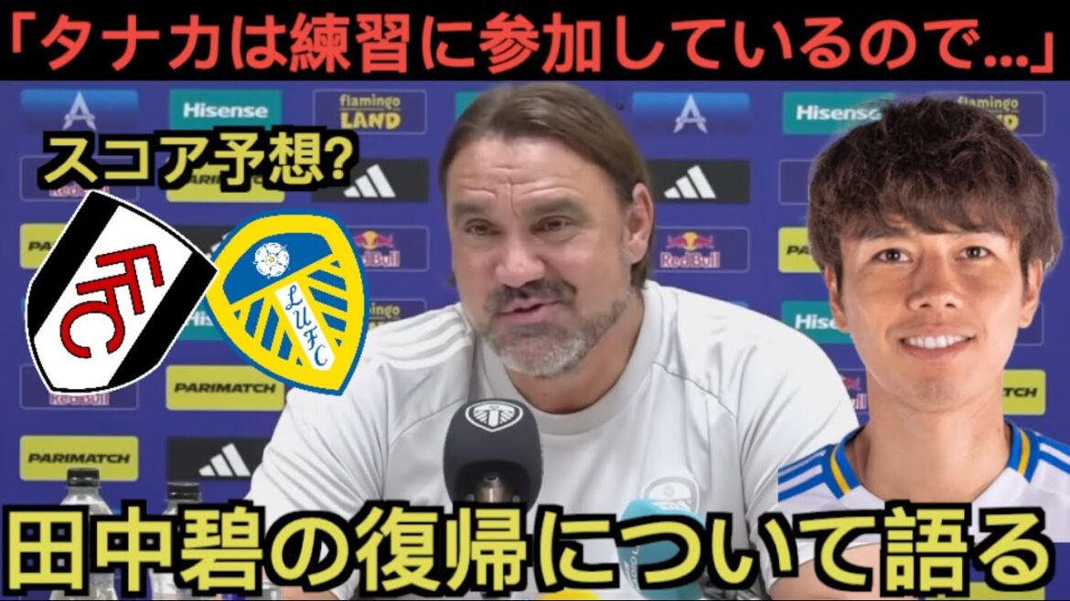 L'entraîneur Falke parle du temps de retour de Tanaka Aoi: "Tanaka est ..."