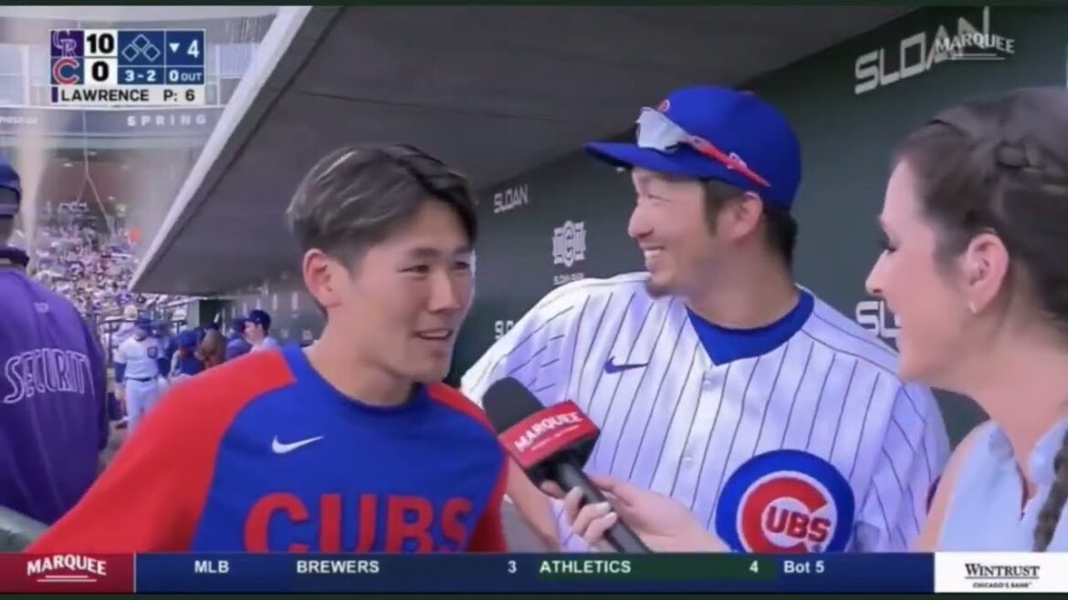 L'interview de Seiya Suzuki interrompue par Boul Ball.￼