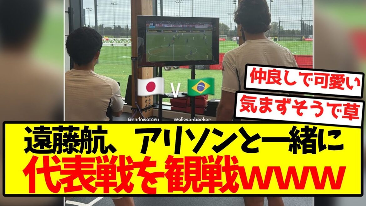 [Bons amis]Wataru Endo regarde le match de l'équipe nationale avec Allison mdr