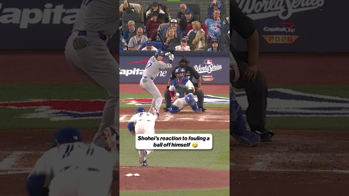 Shohei Ohtani se frappe accidentellement 🤣 #dodgers #mlb #baseball #shoheiohtani