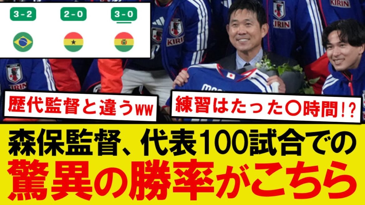 [Choquant]L'incroyable pourcentage de victoires de l'entraîneur Moriyasu en 100 matchs pour l'équipe nationale japonaise est ici wwww