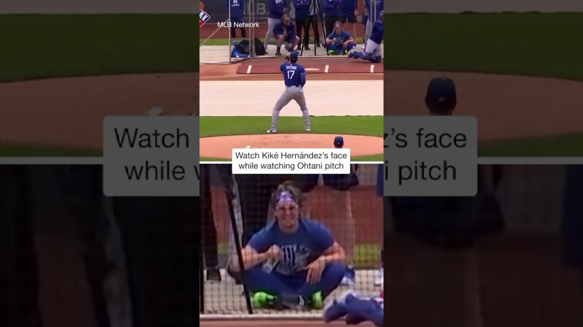 Le visage de Kiké Hernandez est celui de nous regardant Shohei Ohtani lancer BP en direct 😳👀 #shorts