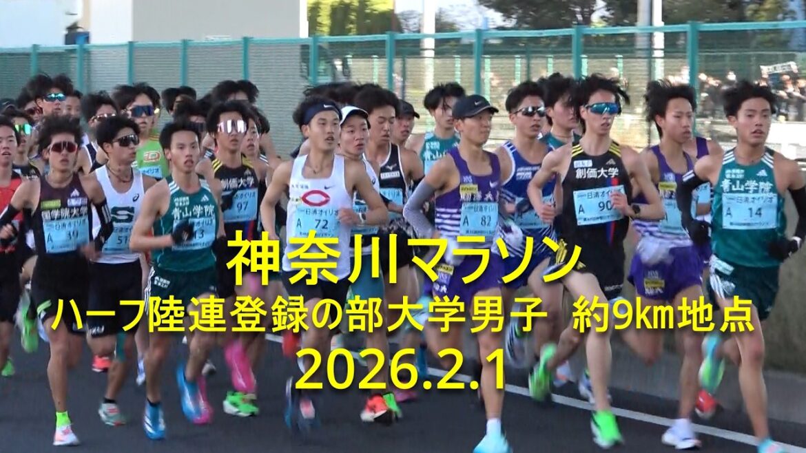 Demi-division masculine du marathon de Kanagawa Environ 9 km, point 2026.2.1