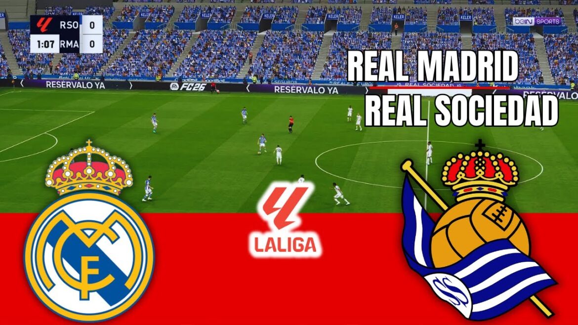 REAL MADRID vs REAL SOCIEDAD LaLiga 2026 Simulation/Prédiction du match complet PES 26 Gameplay