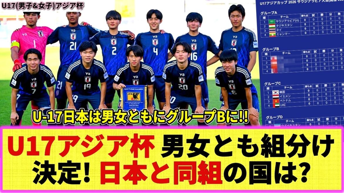 [Coupe d'Asie U17 2026]La répartition des groupes hommes et femmes a été décidée !! Quel pays fait partie du même groupe que le Japon ?