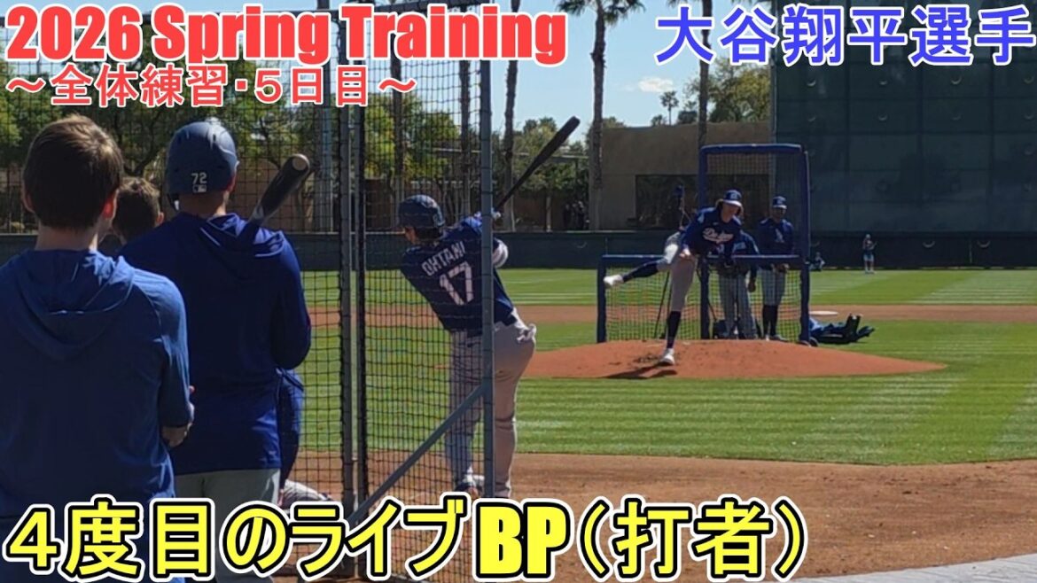 4e Live BP♦ contre Pitcher Treinen, Pitcher Glasnow, Pitcher Dreyer♦[Shohei Ohtani]~ Entraînement complet/Jour 5 ~ Shohei Ohtani Entraînement de printemps 2026