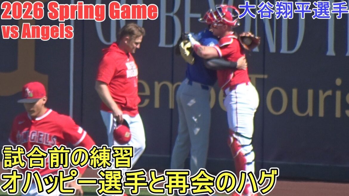 Entraînement d'avant-match ♦ Frapper le mur et attraper une balle/lancer à distance ♦[Shohei Ohtani]~ Jeu ouvert ~ Shohei Ohtani Entraînement de printemps 2026