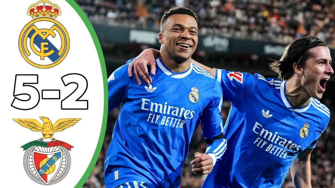 Résumé du match Real Madrid et Benfica aujourd'hui 2-5 - Buts du match Real Madrid et Benfica de Ligue des Champions