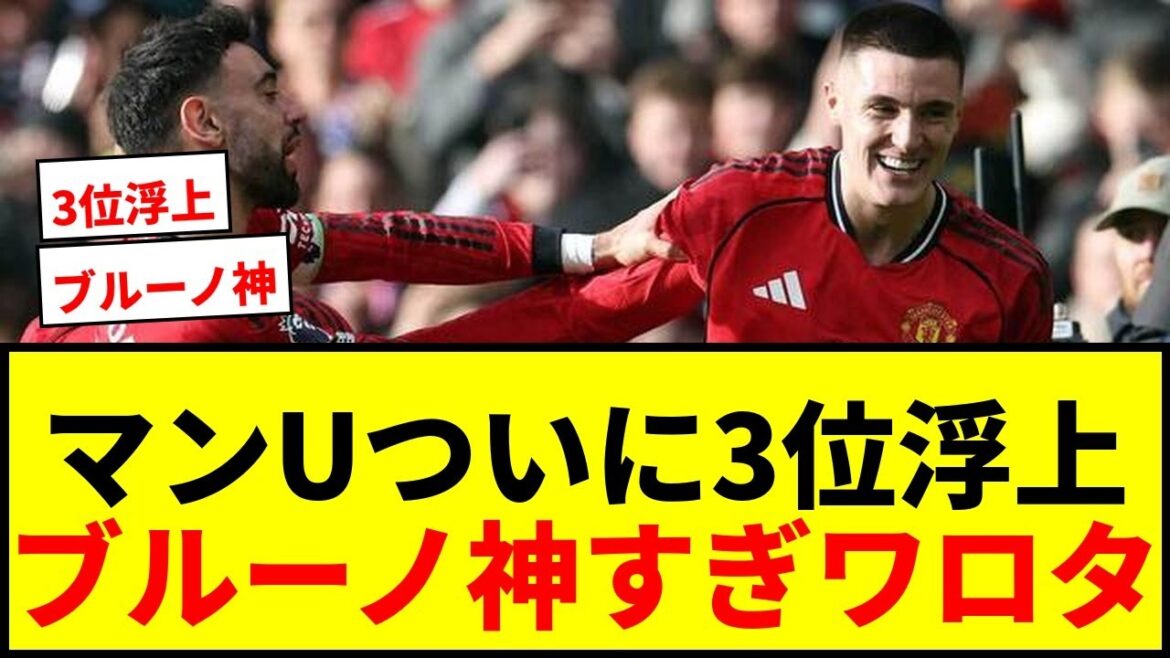 [Breaking News]Man U se hisse enfin à la 3ème place ! Victoire par derrière sur C.Palace, qui a lutté contre Daichi Kamata ! Le système Carrick est invaincu avec 6 victoires et 1 nul !