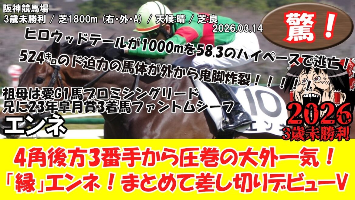 [Courses hippiques]Surprise ! Le premier V! 3 ans invaincu (14/03/2026・Hanshin 5R) 2026 / Enne