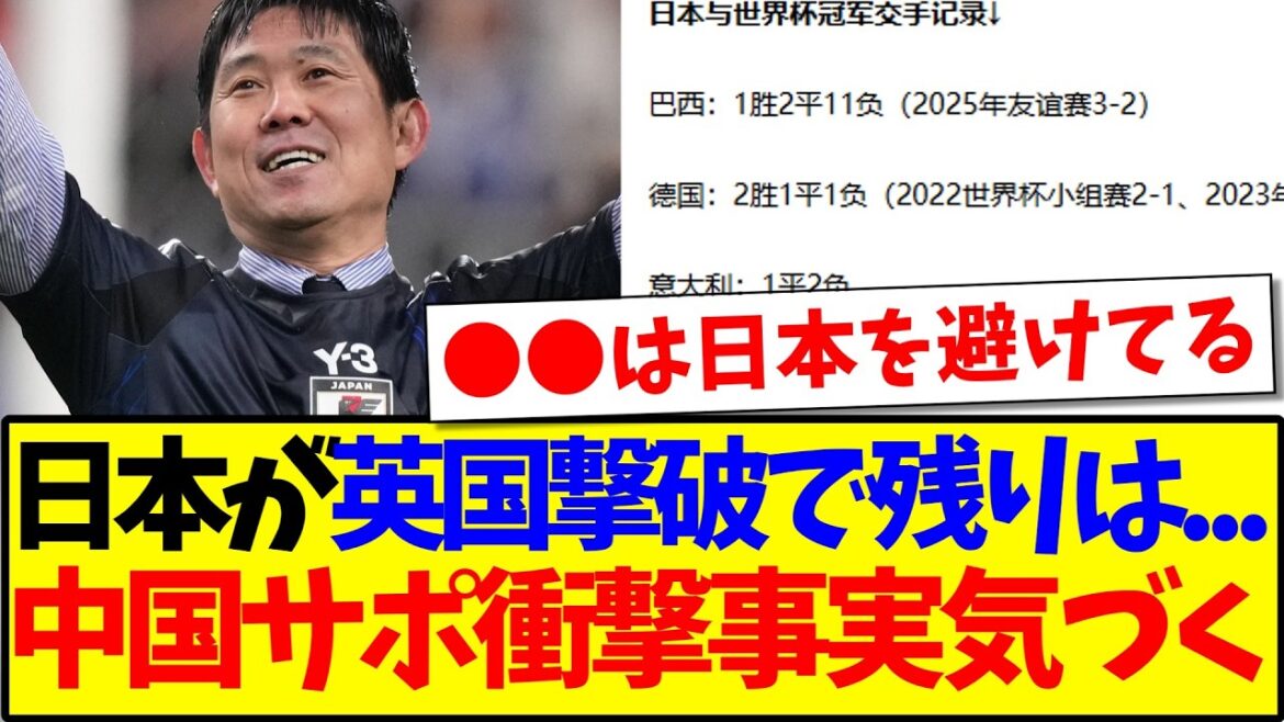 [Réaction de la Chine]Le Japon a battu l'équipe nationale d'Angleterre et les autres... Voici les réactions des fans de football chinois qui ont réalisé le fait choquant mdr