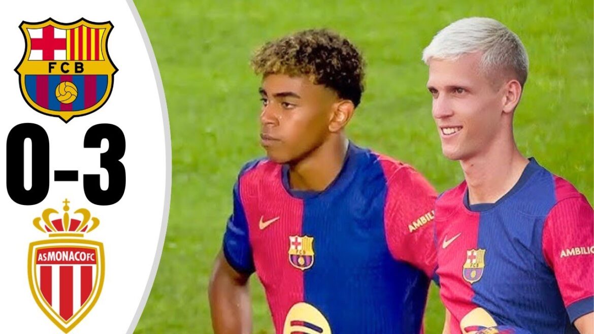 Barcelone 0 - 3 Monaco | Faits saillants étendus et tous les objectifs - 2024 HD