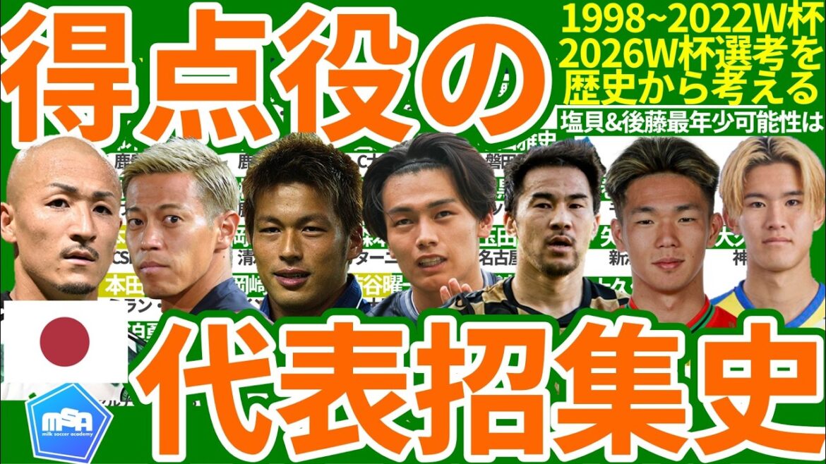 [Historique de sélection de l'équipe FW de la Coupe du Monde du Japon]De Masashi Nakayama, qui a marqué son premier but, à Takayuki Suzuki et Keiji Tamada, Keisuke Honda, qui a joué dans trois tournois consécutifs, et Daenen Maeda au tournoi du Qatar, et le groupe des candidats d'Amérique du Nord et d'Amérique centrale 2026, c'est une bataille de joueurs avec les meilleures données personnelles de tous les temps.