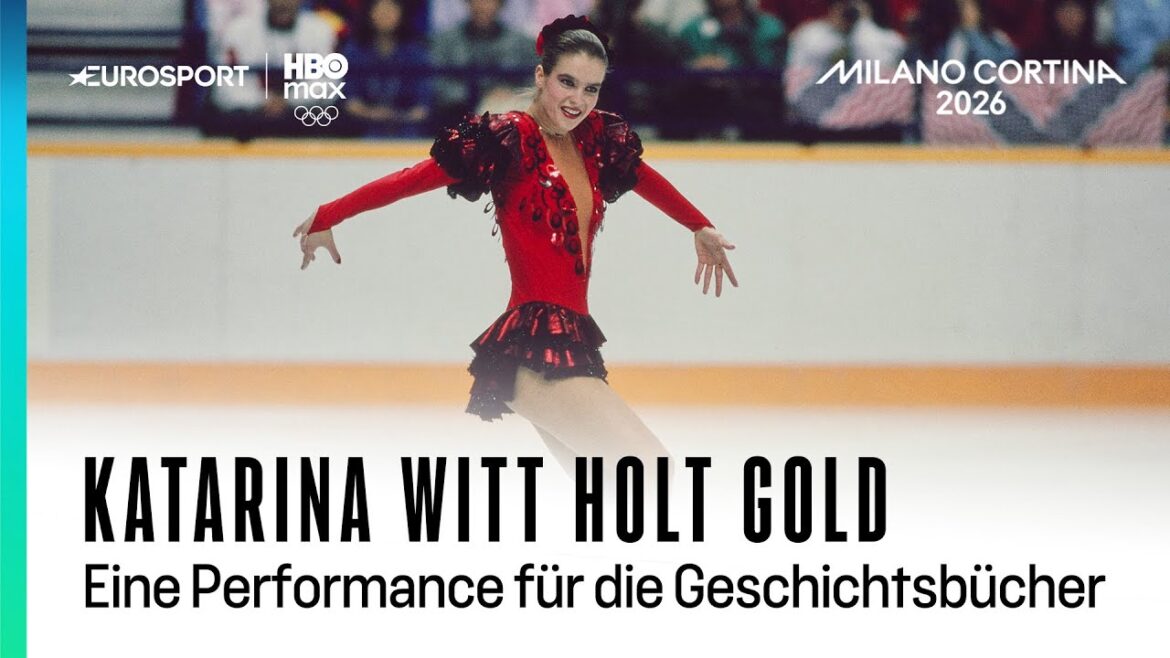 Katarina Witt remporte l'or pour l'Allemagne aux Jeux olympiques de 1988 en patinage artistique