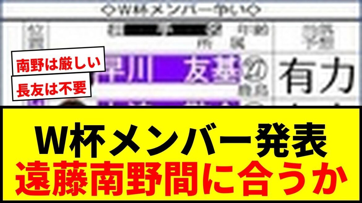 [Dernières nouvelles]Les membres représentatifs de la Coupe du monde au Japon annoncés le 15/05 ! Endo et Minamino arriveront-ils à temps ? Faites attention à la décision du réalisateur Moriyasu