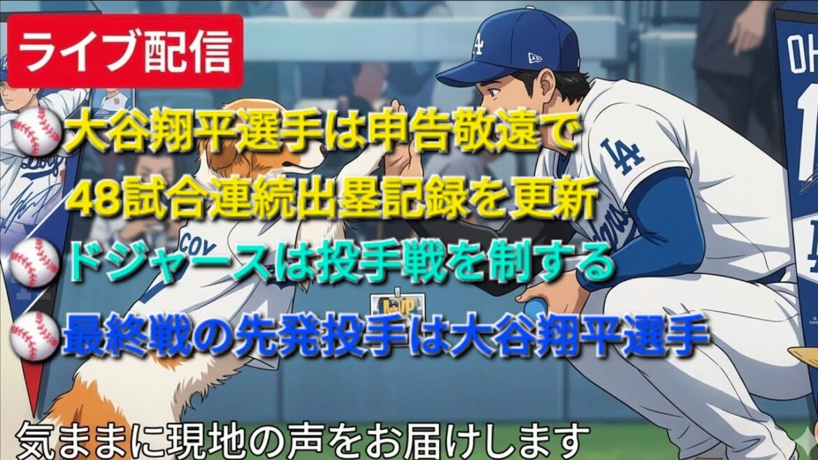 [Diffusion en direct]Shohei Otani bat le record de buts en 48 matchs consécutifs avec un but sur balles déclaré ⚾️Les Dodgers dominent la bataille des lanceurs⚾️Le lanceur Yoshinobu Yamamoto lance bien et n'a ni victoire ni défaite⚾️Le lanceur partant pour le match final est Shohei Otani⚾️Nous transmettrons librement les voix locales⚾️