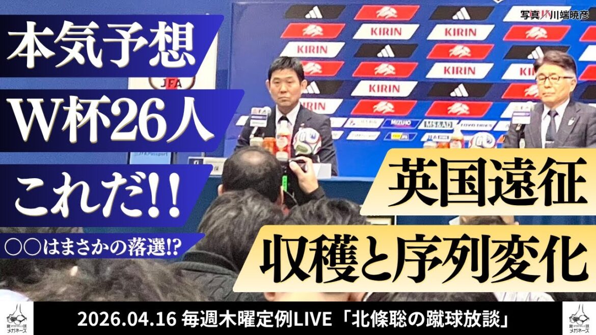 [Équipe nationale de football du Japon]De sérieux pronostics pour les 26 membres de la Coupe du monde ! Morita rejoindra-t-elle ? Pourquoi as-tu besoin de Nagatomo ? Chat de football de Satoshi Hojo #Shin lunettes de football