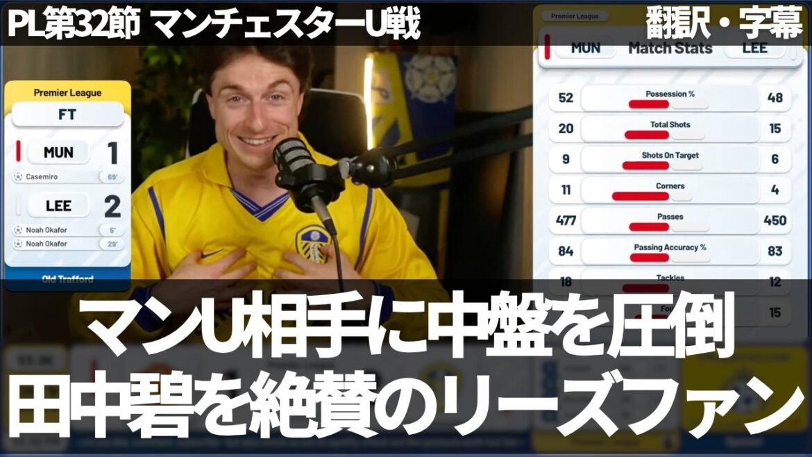 [Breaking News Ver.]Les fans de Leeds font l'éloge d'Aoi Tanaka, qui a « complètement supprimé Bruno » et a montré une performance spectaculaire au milieu de terrain[avec sous-titres, sans commentaire]