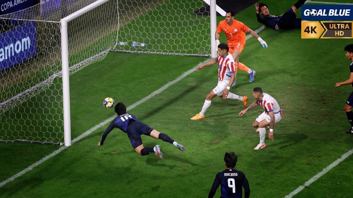 Kiyo Ueda reçoit une balle plongeante à la fin d'AT ! Le stade est fou ! | Japon contre Paraguay | Match amical international 2025