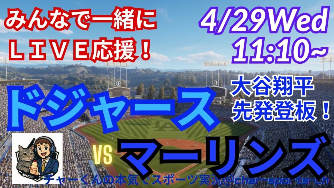 [Démarreur Otani ! Visualisation simultanée du support en direct]Support en direct des MLB Dodgers VS Marlins dans le style radio #Otani Home Run #Shohei Otani #Aki Sasaki #Dodgers #MLBLIVE #MLB Live #Baseball #Yoshinobu Yamamoto