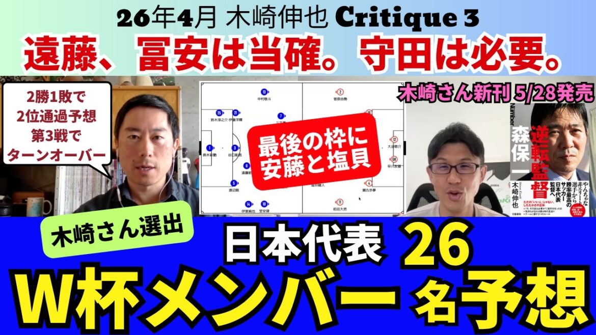 Prédiction des 26 membres du Japon pour la Coupe du monde. Wataru Endo et Takehiro Tomiyasu ont raison. Hidemasa Morita est nécessaire. Dans le dernier créneau se trouvent Tomoya Ando et Kento Shiogai. Avec 2 victoires et 1 défaite, il est en passe de passer la 2ème place. Le turnover était le match 3. ｜26 avril Shinya Kizaki Critique 3