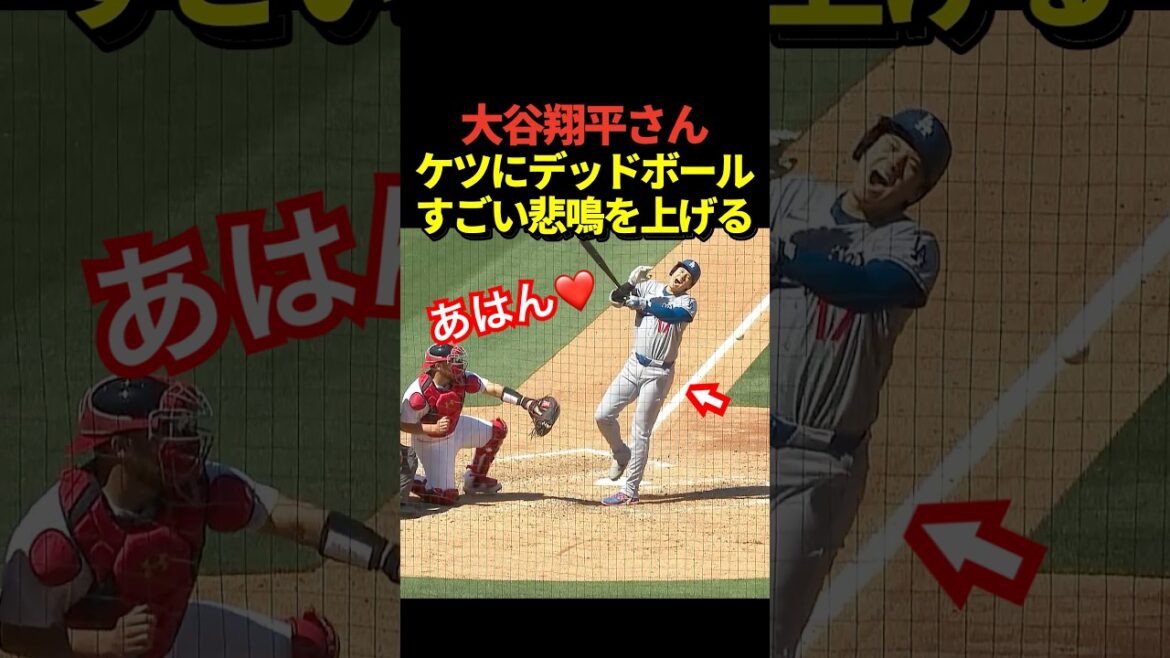 [Douleur intense]Shohei Otani est touché par une balle morte ! Dès que cela vous frappe, vous criez de douleur !
