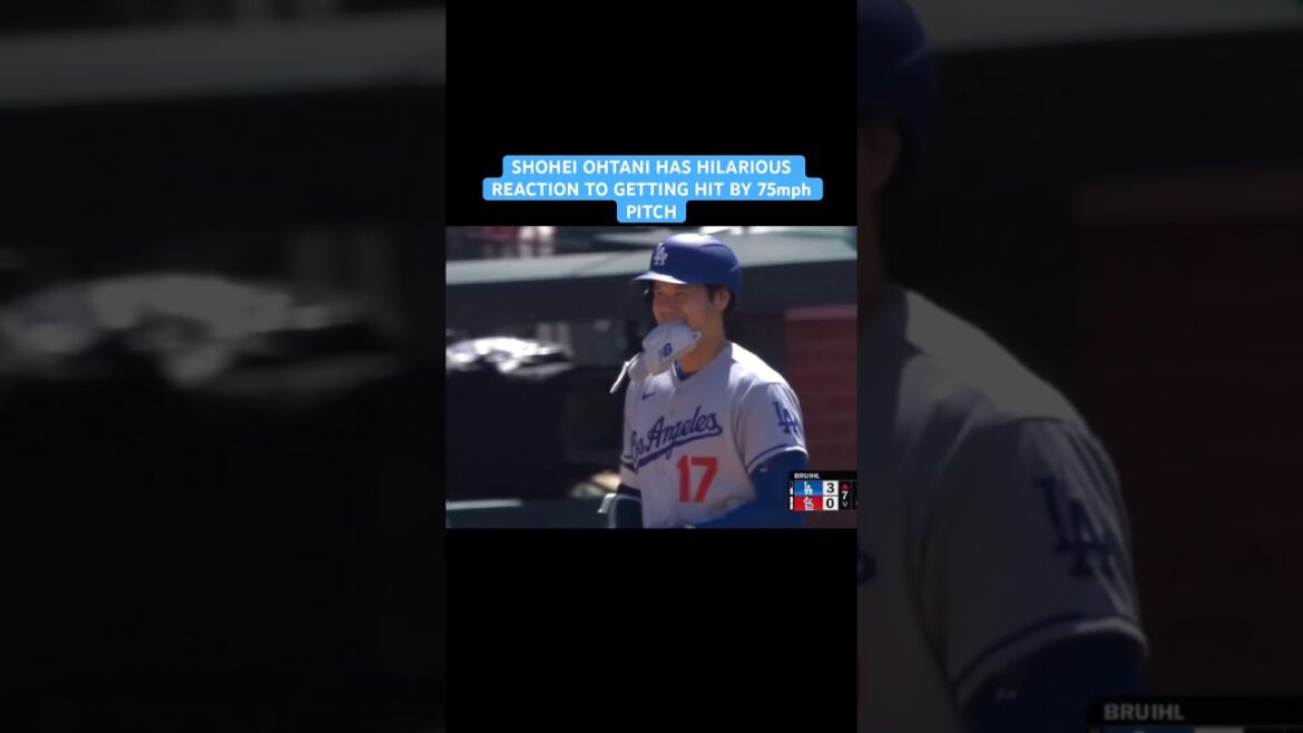 SHOHEI OHTANI A UNE RÉACTION HILARANTE EN SE FRAPPE PAR UN PITCH À 75 mph