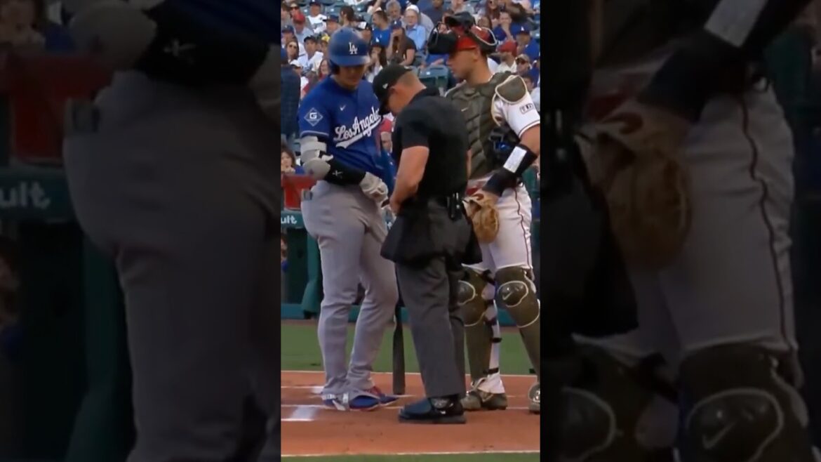 Shohei #Ohtani donne des conseils à l'arbitre sur la façon de réparer la ceinture ! 😂