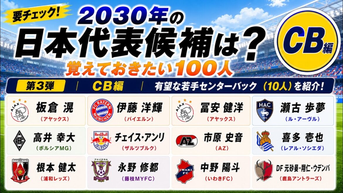 [Prédictions de l'équipe nationale japonaise 2030]Édition CB | 10 jeunes joueurs prometteurs à retenir (Ichihara Ichihara/Nono Kimihito/Umeki Rei, etc.)