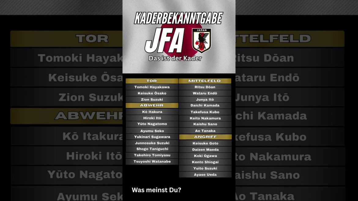 L’équipe JFA de la Coupe du Monde 2026 de Corée du Sud est prête🔥Moriyasu nomme l’équipe la plus dangereuse de tous les temps ! L'équipe JFA de la Coupe du Monde 2026 de Corée du Sud est prête🔥Moriyasu nomme l'équipe la plus dangereuse de tous les temps !