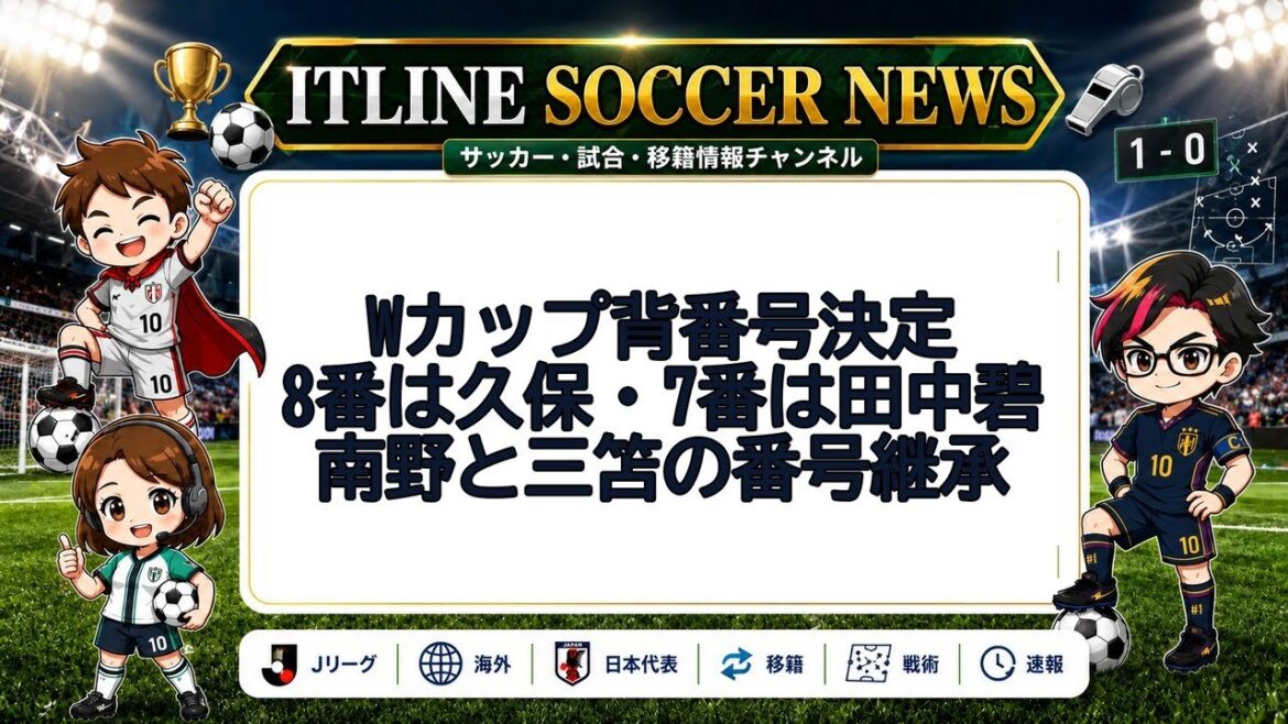 Numéro de maillot de la W Cup décidé ! N°8 Kubo / N°7 Aoi Tanaka | ITLINE Football News #Shorts