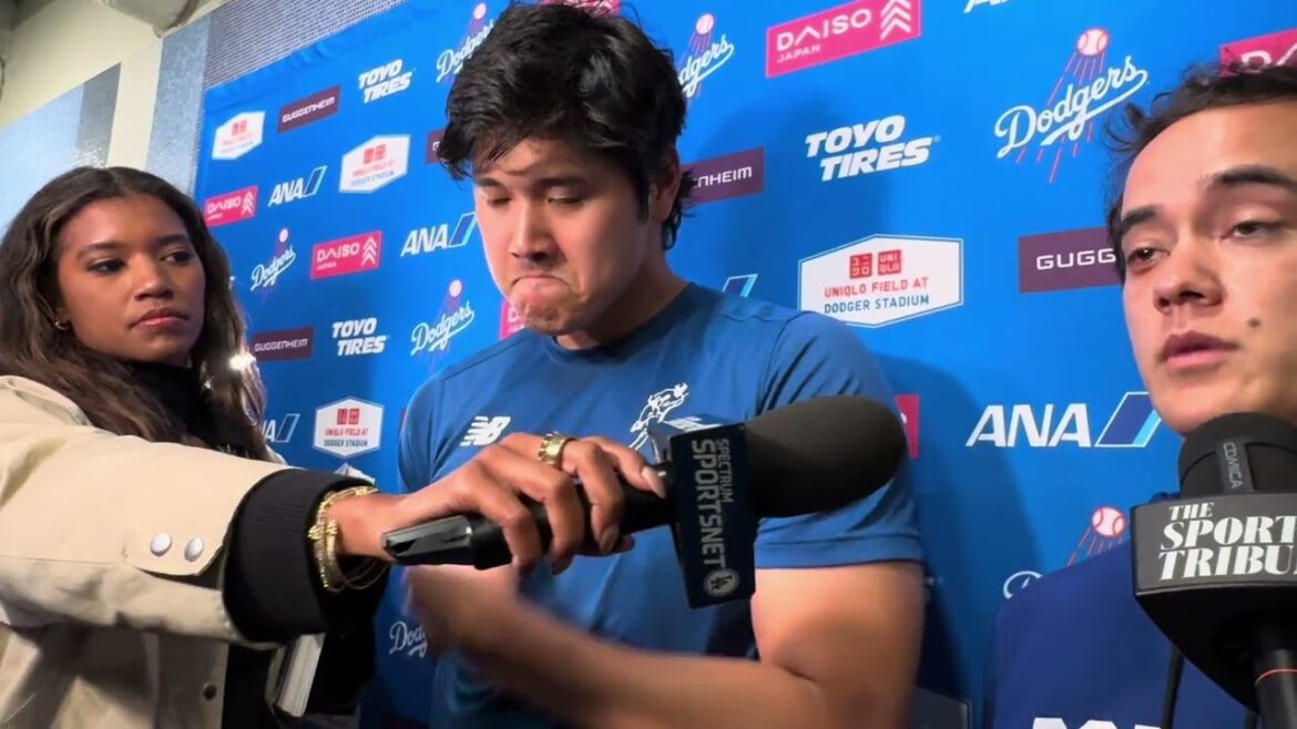 Shohei Ohtani réagit après avoir lancé six manches sans coup sûr