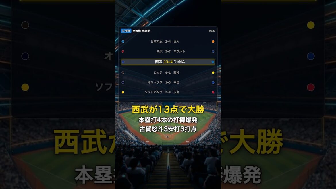 Nous vous apportons toute l'actualité du baseball d'aujourd'hui, 29 mai (vendredi). #Baseball professionnel #Jeu interligue #npb #MLB #Seiya Suzuki #Haruto Takahashi #Seibu