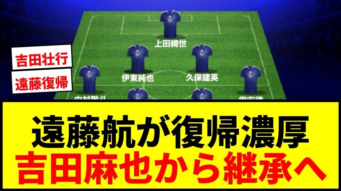 [Dernières nouvelles]Equipe nationale du Japon, match d'adieu pour la Coupe du Monde ! Wataru Endo devrait revenir après 3 mois et demi ; Maya Yoshida pourrait passer le relais à Takehiro Tomiyasu