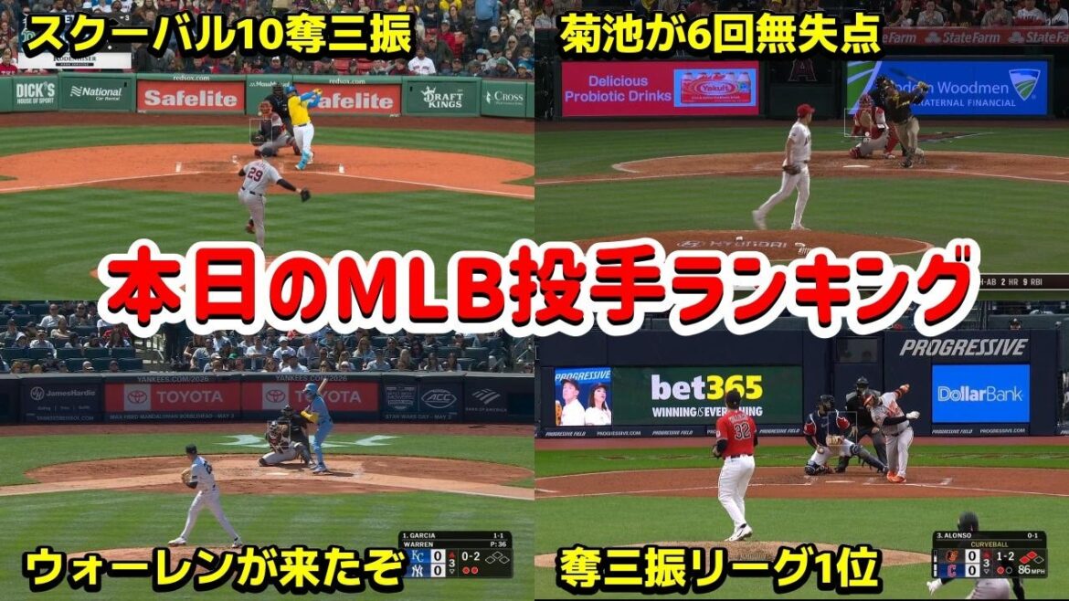 [MLB]Yusei Kikuchi des Angels lance bien sans aucun point autorisé en 6ème manche ! ! Skubal compte 10 retraits au bâton aujourd'hui ! ! Williams a également réalisé 11 retraits au bâton aujourd'hui... Classement des lanceurs de la MLB d'aujourd'hui