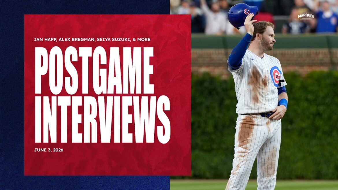 INTERVIEWS D’APRÈS-JEU : Bregman, Suzuki, Happ et plus | Son des vestiaires des Cubs (03/06/2026) INTERVIEWS D'APRÈS-JEU : Bregman, Suzuki, Happ et plus | Son des vestiaires des Cubs (03/06/2026)