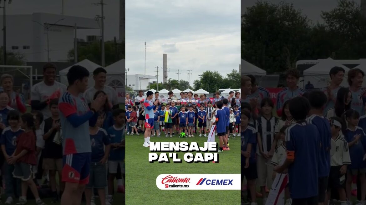 Les petits fans ont dédié quelques mots de soutien à Wataru Endō avant l'entraînement 🥹