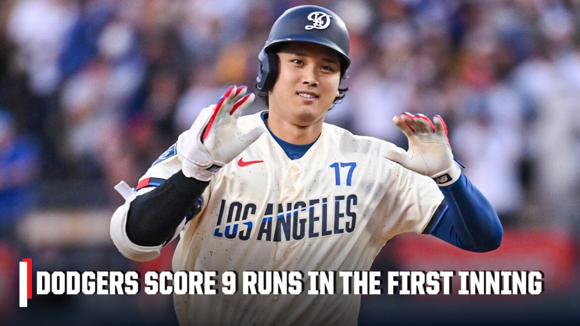 1ÈRE MANCHE DE 9 POINTS 👀 Shohei Ohtani termine la grande manche des Dodgers contre les Angels avec un circuit de 2 points | ESPN MLB