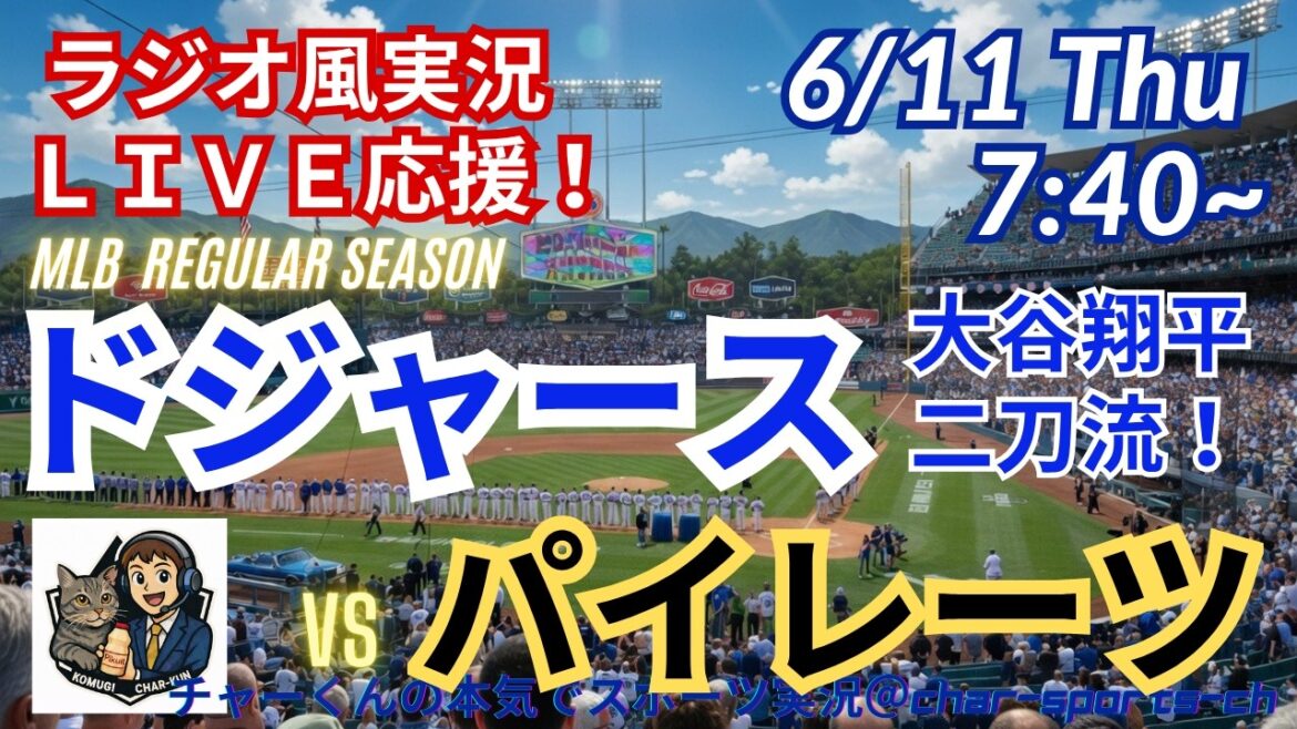 [Otani à double usage ! Visualisation simultanée du support en direct]Support en direct en direct de MLB Dodgers VS Pirates dans un style radio ! #Ohtani Home Run #Shohei Ohtani #Dodgers #MLBLIVE #MLB Live #Baseball #MLB #Dual Wielding