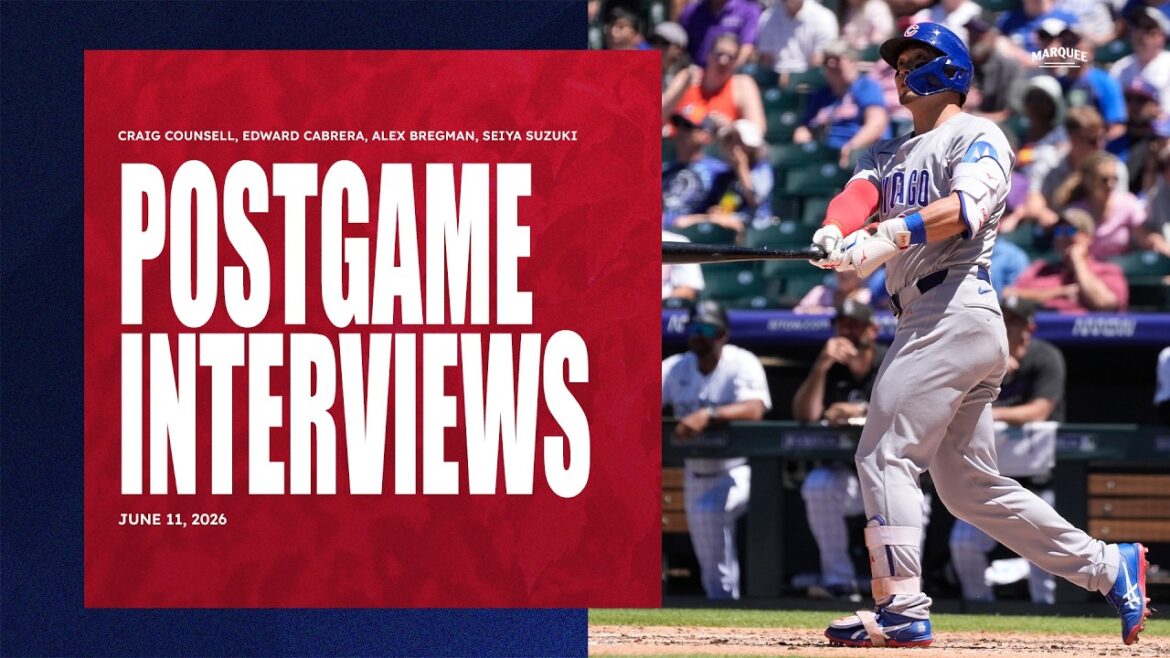 INTERVIEWS D'APRÈS-JEU : Cabrera, Bregman, Suzuki et Counsell | Son des vestiaires des Cubs (11/06/2026)