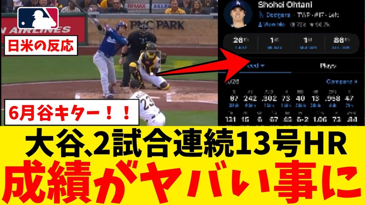 Les résultats de Shohei Otani montent en flèche avec son home run n°13 lors de deux matchs consécutifs wwwwwwwwwwwwww[Nan J Professional Baseball Reaction Collection][2ch Thread][5ch Thread][Shohei Otani][MLB][WBC][Dodgers]
