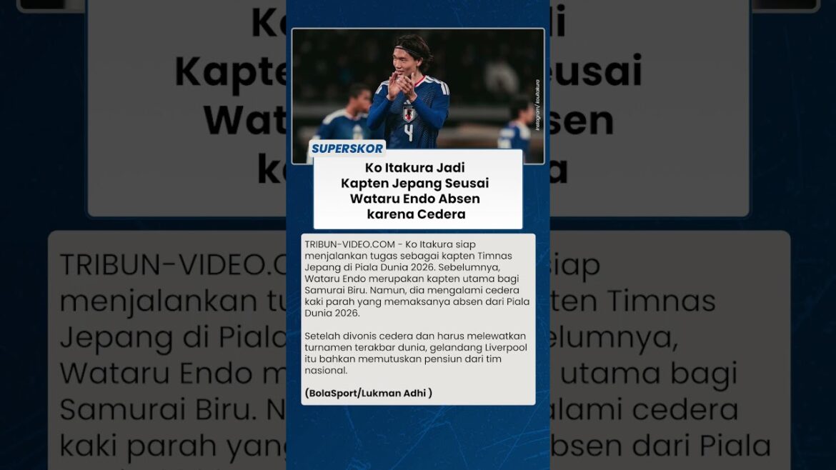 Ko Itakura devient capitaine du Japon après l’absence de Wataru Endo pour cause de blessure. Ko Itakura devient capitaine du Japon après l'absence de Wataru Endo pour cause de blessure.