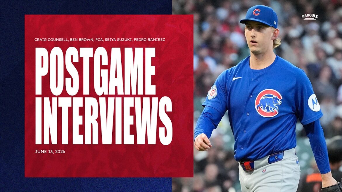 ENTREVUES D'APRÈS-JEU : Brown, PCA, Suzuki, Ramírez et Counsell | Son des vestiaires des Cubs (13/06/2026)