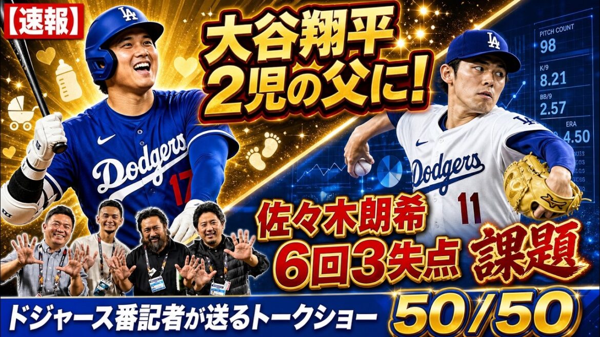 [Actualités locales]Shohei Otani est désormais père de deux enfants ! Aki Sasaki : Quels problèmes avons-nous constatés après avoir accordé 3 points au milieu de la 6e manche ? ?[50/50 du journaliste des Dodgers]
