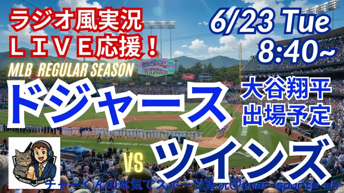 [Otani participe ! Visualisation simultanée du support en direct]Support en direct en direct des MLB Dodgers VS Twins dans un style radio ! ＃Shohei Ohtani ＃Dodgers ＃MLBLIVE ＃MLBLIVE ＃Baseball ＃MLB ＃Home run d'Otani ＃Yoshinobu Yamamoto